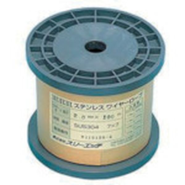 808-7231  ステンレスワイヤーロープボビン巻 1mm×100m