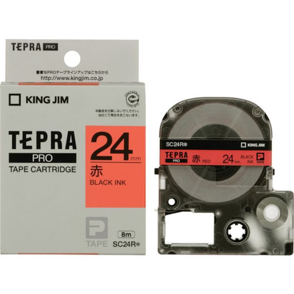 キングジム　テプラＰＲＯテ－プカ－トリッジ　カラータイプ（赤に黒文字）