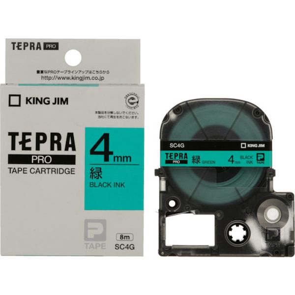 キングジム　テプラＰＲＯテ－プカ－トリッジ　カラータイプ（緑に黒文字）