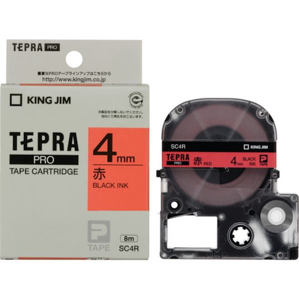 キングジム　テプラＰＲＯテ－プカ－トリッジ　カラータイプ（赤に黒文字）