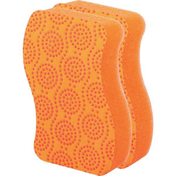 SDS02KE2PM  スコッチ・ブライト スクラブドット清潔スポンジ2個パック(オレンジ)