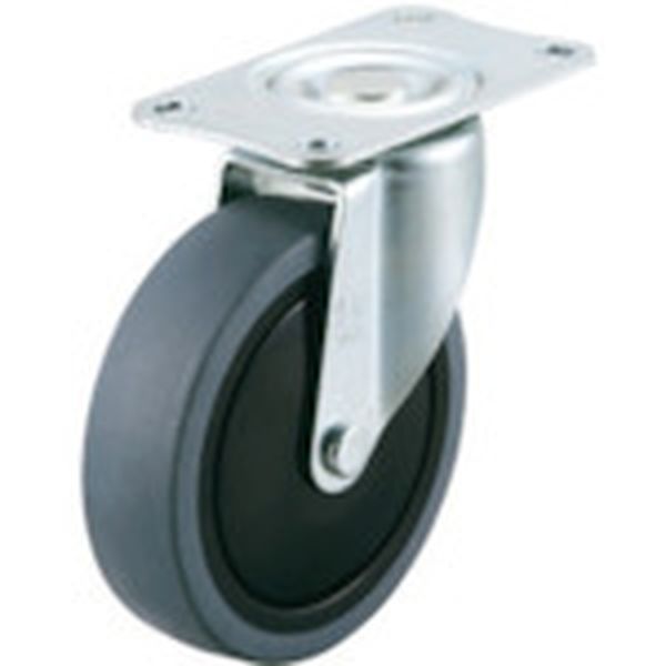 プレート式 自在 キャスター エラストマー 車輪径100mm SILENTタイプ SFHG型 取付寸法82×40