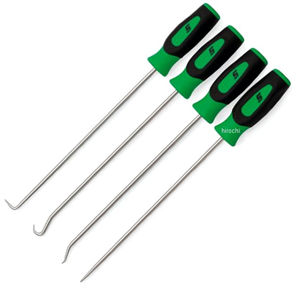 ソフトグリップロングピックセット 緑 4個入り