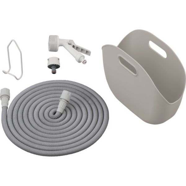 SHP15H  201324 伸縮ホースポータブルセット 15m ライトグレー