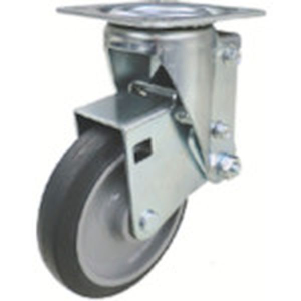 クッションキャスター　１２５径　自在車　ゴム車輪