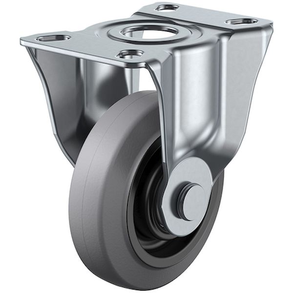 プレート式 固定 キャスター グレーゴム 車輪径100mm  Jタイプ SK型 取付寸法90×50(80×45)