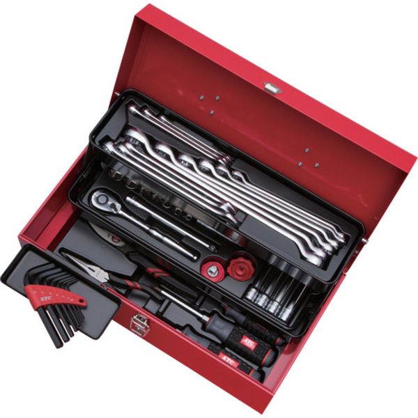 682-4136  工具セット(片開きメタルケースタイプ)［43点］