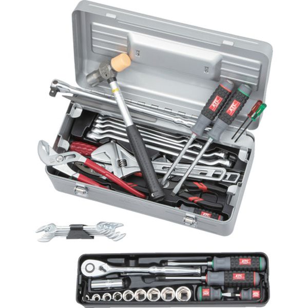 696-3145  工具セット(片開きメタルケースタイプ)［44点］