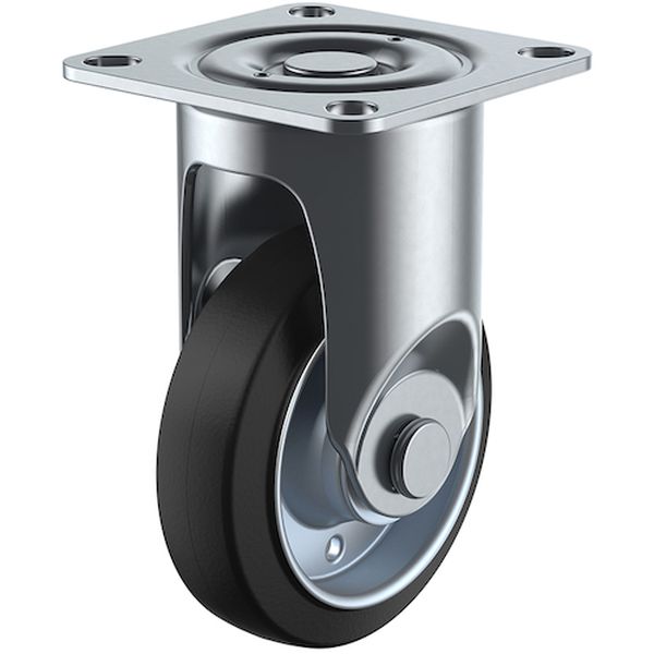 プレート式 固定 キャスター ゴム 車輪径100mm Jタイプ SK/D型 取付寸法71×71(68×68)