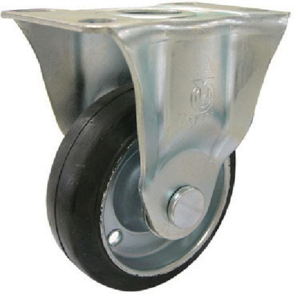 SK100W 809-2815  産業用キャスター固定車 100径ゴム車輪