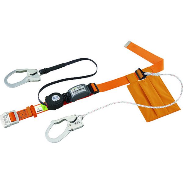SLN505WYL リーロックS2NEOライト ロック装置付巻取器＋補助ロープ式胴ベルト イエロー(墜落制止用器具)