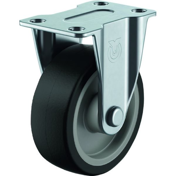 SR100NR プレート式 固定 キャスター ゴム 車輪径100mm Sタイプ SR型 取付寸法82×40