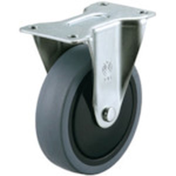 プレート式 固定 キャスター エラストマー 車輪径100mm SILENTタイプ SR型 取付寸法82×40