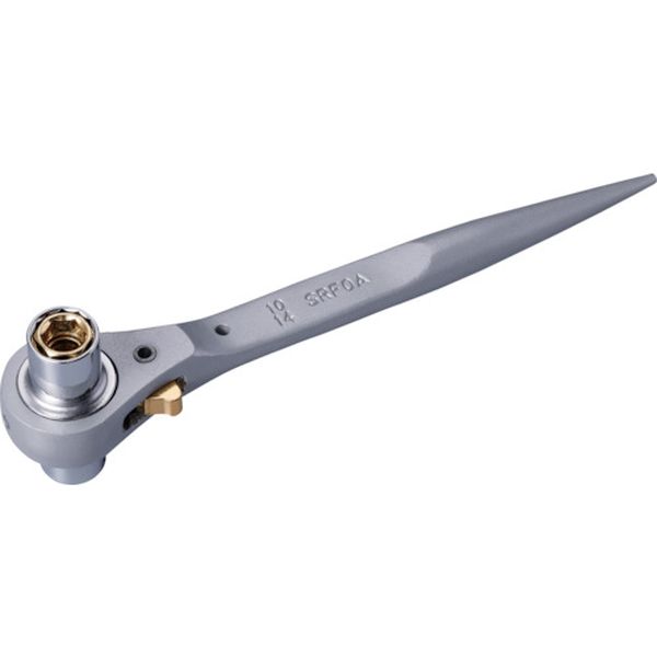 アルミ製 4 サイズラチェットレンチ ショートタイプ インナーソケット：8、10 アウターソケット：13、14