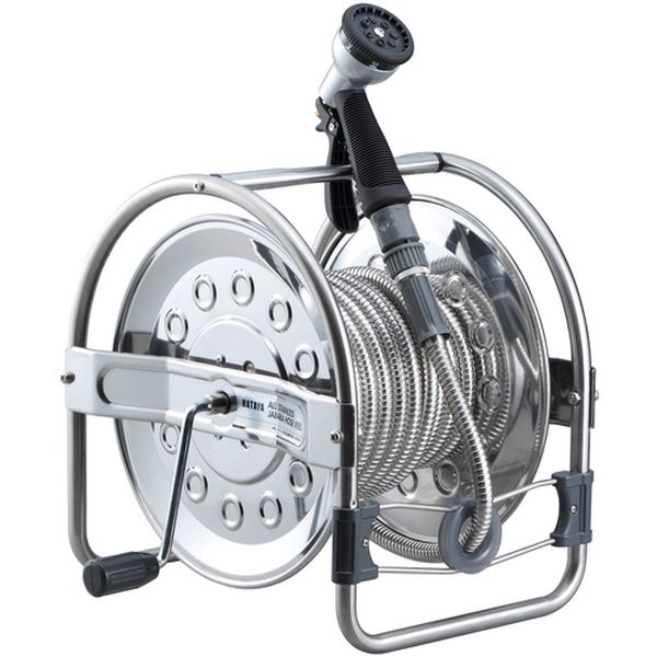 SSD15J 660-6967  オールステンレス蛇腹ホースリール 15m