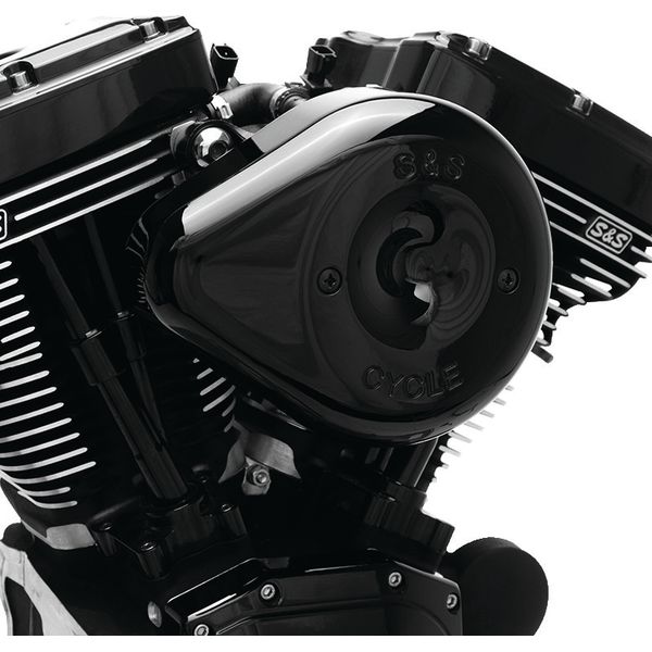 S&S Cycle 2017+ M8 Models Stealth Air Cleaner Kit w/ Black Teardrop Cover