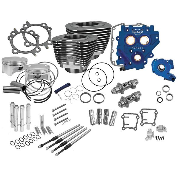 S&S Cycle 07-17 BT 110in Power Package - Wrinkle Black