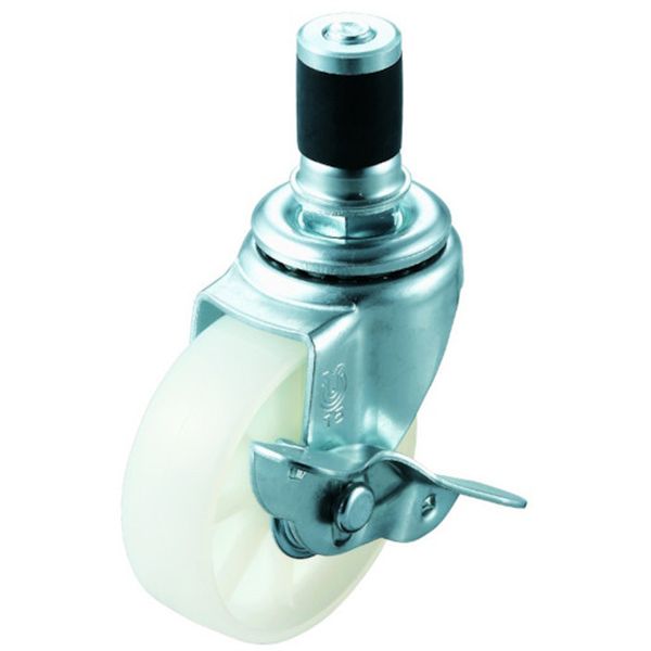 差し込み式 自在 キャスター ナイロン 車輪径75mm ストッパー付き Sタイプ STF-S型 パイプ径24