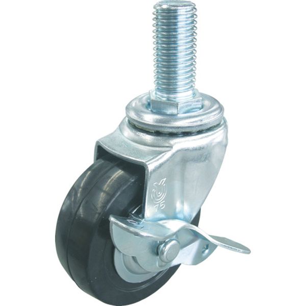 ねじ込みキャスターＳ付自在車　５０径ハードゴム車輪