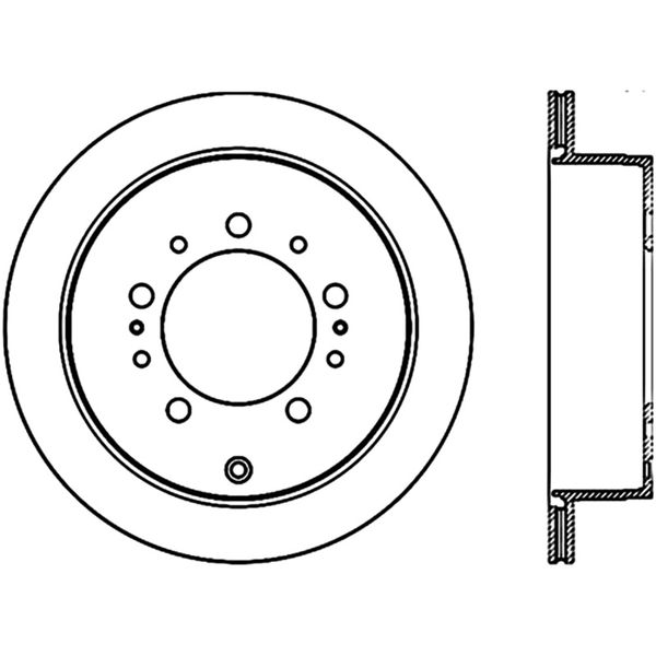 Sport Slot 08-13 Lexus LX450/470/570 / 07-12 Toyota Tundra Slotted Right Rear CRYO Rotor