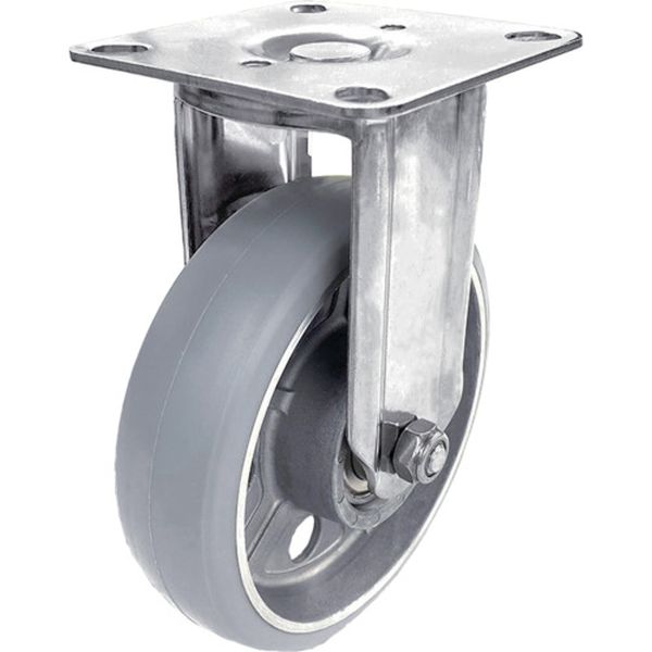 プレート式 固定 ステンレスキャスター アルティメットウレタン 車輪径150mm Jタイプ SUS-K2型