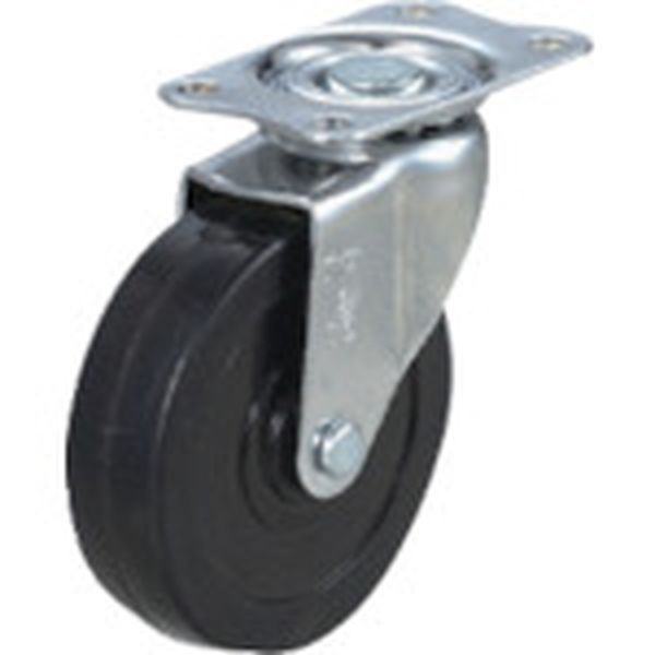 SUSE50R プレート式 自在 ステンレスキャスター ゴム 車輪径50mm Eタイプ SUS-E型 取付寸法56×28