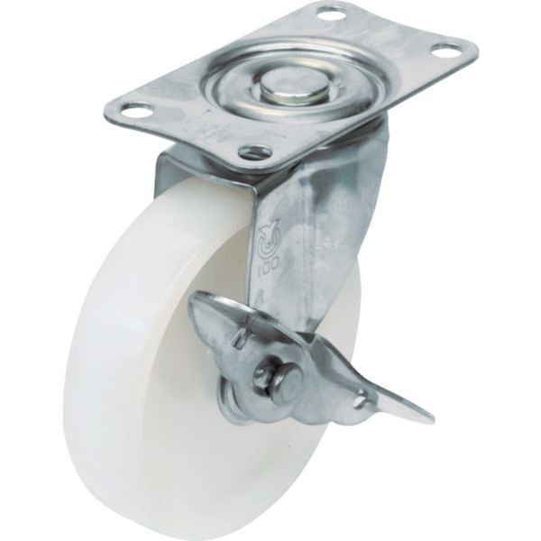 キャスター　ステンレス製Ｓ付自在車　径１００ナイロン車輪