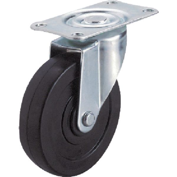 SUSE100RH 809-3213  キャスター ステンレス製自在車 径100ハードゴム車輪