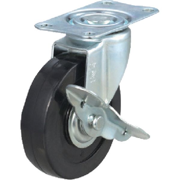 SUSE100RHS  キャスター ステンレス製S付自在車 径100ハードゴム車輪