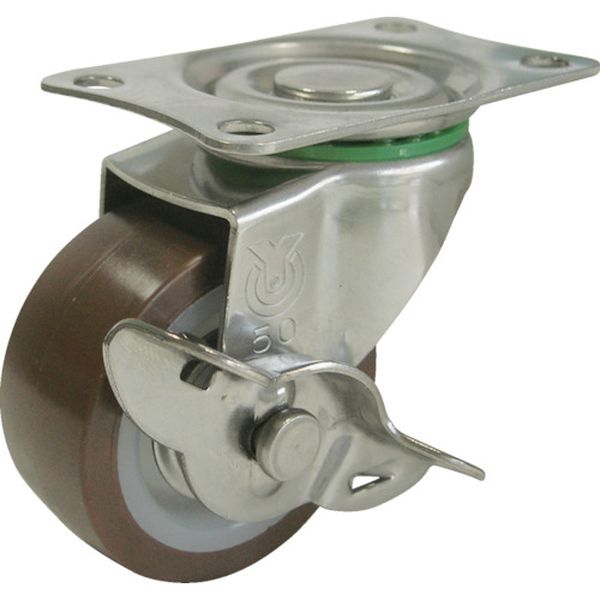 キャスター　ステンレス製Ｓ付自在車　径５０ウレタン車輪