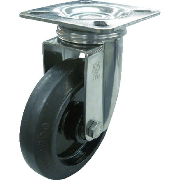 ステンレスキャスター自在車　１３０径ナイロンホイルゴム車輪