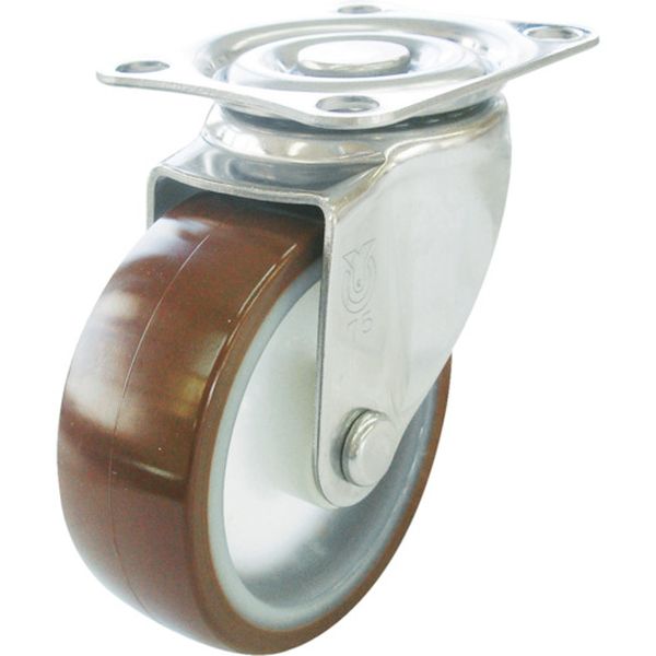 キャスター　ステンレス製自在車　ウレタン車輪径７５