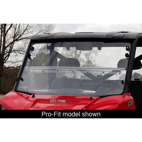 10-14 Polaris 400-570 Ranger Mid-Size - 1.75 in. Versa-Fold Windshield - UV Resistant Poly