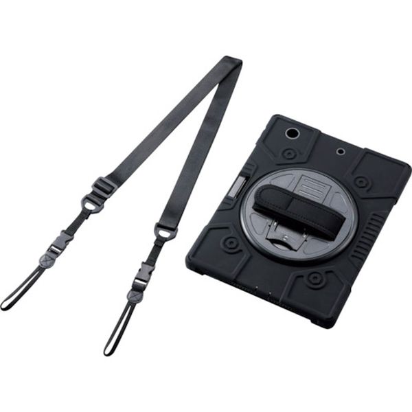 TBA19RHVHBK iPad 10.2 2019用フルプロテクトケース ショルダーベルト付 スタンド付 ブラック