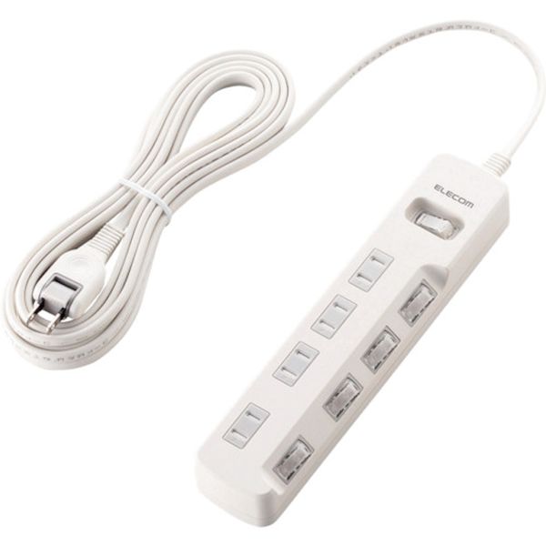 エレコム　一括＆個別スイッチ付　雷ガードタップ