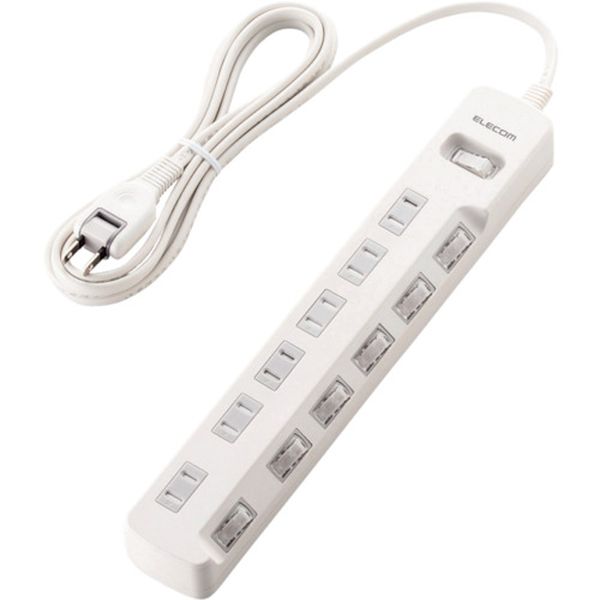 エレコム　一括＆個別スイッチ付　雷ガードタップ