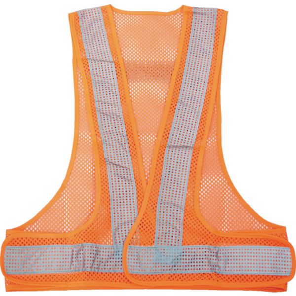 メッシュ安全ベスト オレンジ＊シルバー