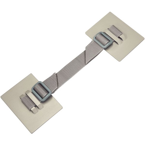 家具・キャビネット転倒防止粘着金具 ティープレートベルトタイプ(グレー)2個入り 耐荷重約360kg(2個使用時)