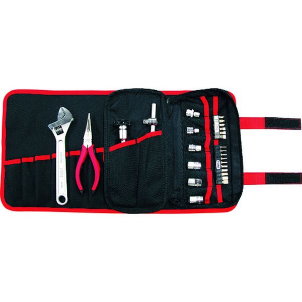 整備用工具セット ツールバッグセット レッド/ブラック 間口480×奥行265×高さ5mm