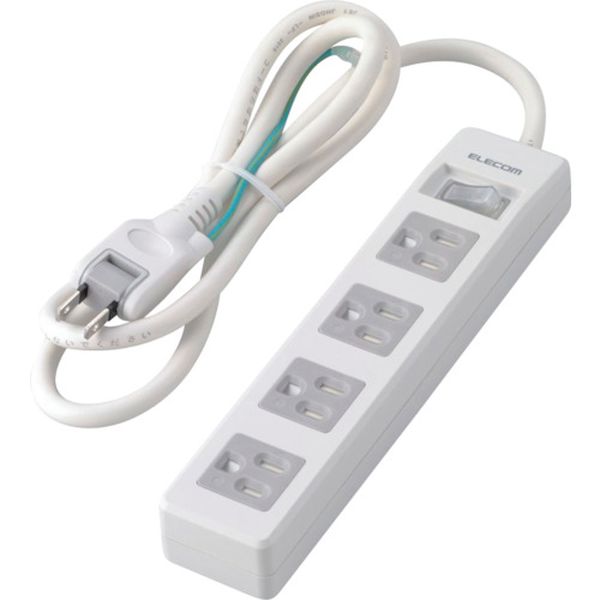 TT093410WHRS タップ 3P4個口 差込口2P 一括スイッチ マグネット付 ホコリシャッター付 1m RoHS