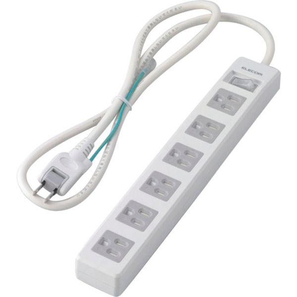 TT103610WHRS タップ 3P6個口 差込口2P 一括スイッチ マグネット付 ホコリシャッター付 1m RoHS