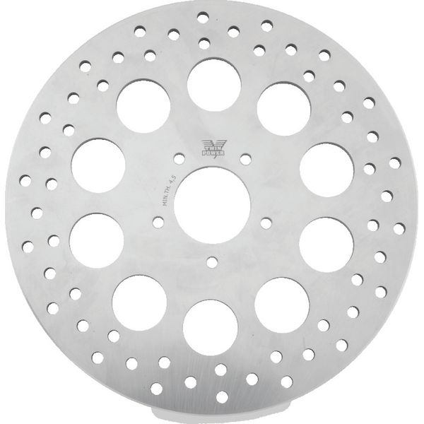 Twin Power 08-13 FLH FLT 08-16 FLHR 06-17 Dyna Front 11.8in Rotor Solid With Holes Stainless