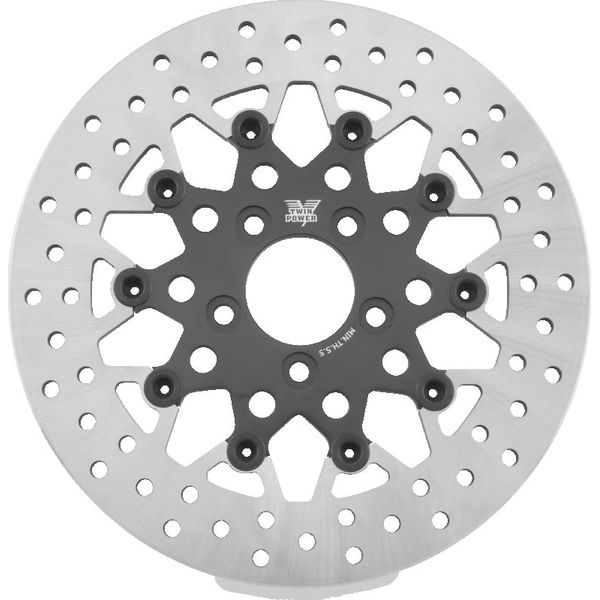Twin Power 08-Up FLH FLT Rear 11.8in Floating Rotor Mesh Black