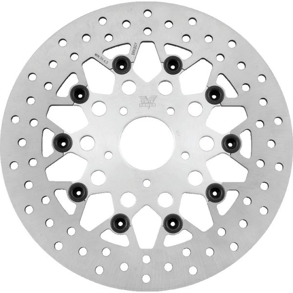 Twin Power 84-17 Big Twin Exc 11.8 and Lug Mount 84-13 XL Front 11.5 Floating Rotor Mesh Silver