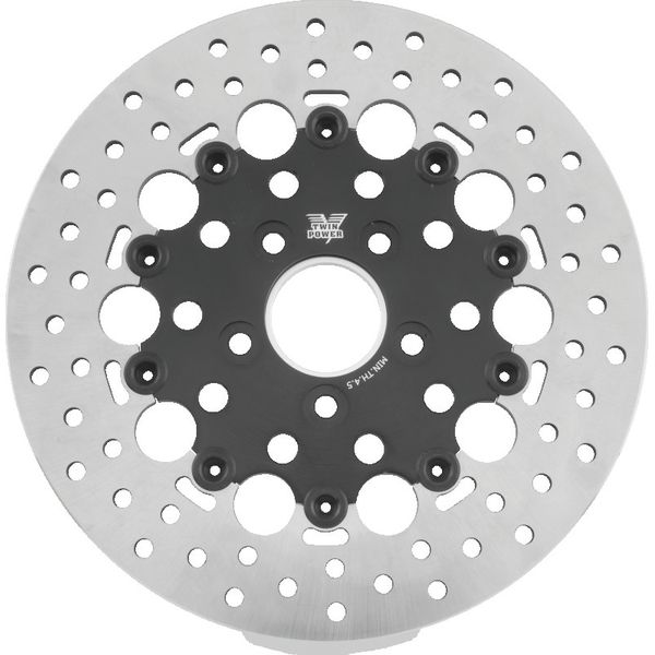 Twin Power 84-17 Big Twin Exc 08-17 FLH FLT Rear 11.5 Floating Rotor Black Hole