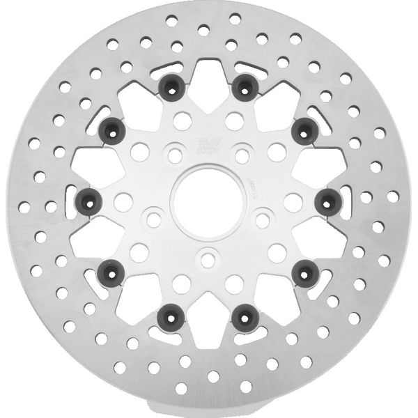 Twin Power 84-17 Big Twin Exc 08-17 FLH FLT Rear 11.5 Floating Rotor Silver Mesh