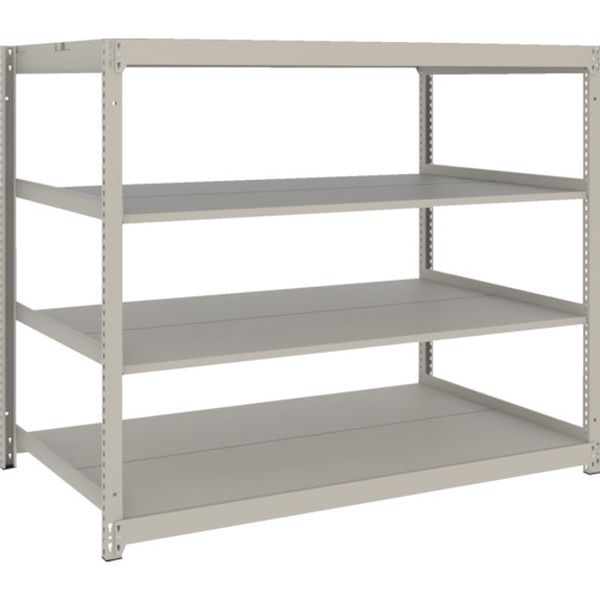 スチールラック 薄型ラック(耐荷重100Kg)1500×595×H1200 4段単体 ネオグレー ネオグレー