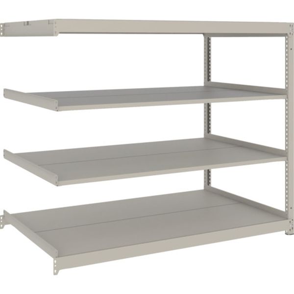 スチールラック 薄型ラック(耐荷重100Kg)1500×595×H1200 4段連結 ネオグレー ネオグレー