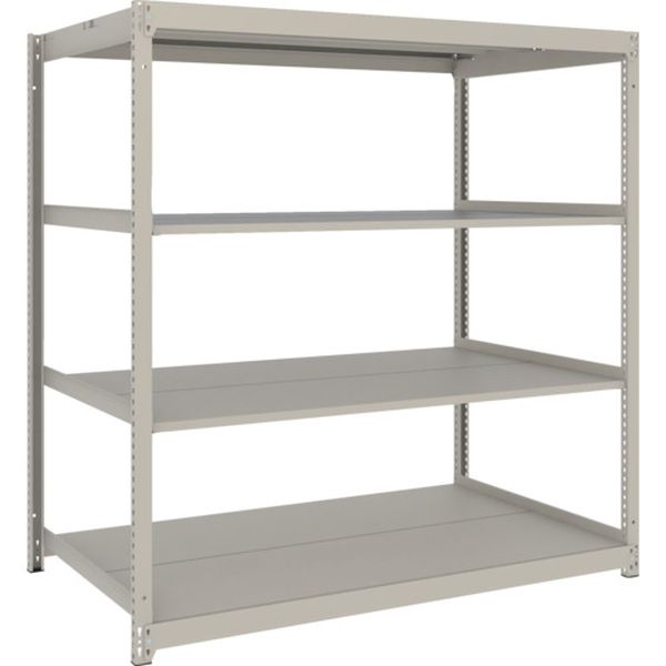 スチールラック 薄型ラック(耐荷重100Kg)1800×595×H1500 4段単体 ネオグレー ネオグレー