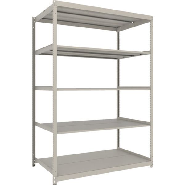 スチールラック 薄型ラック(耐荷重100Kg)1500×595×H2400 5段単体 ネオグレー ネオグレー